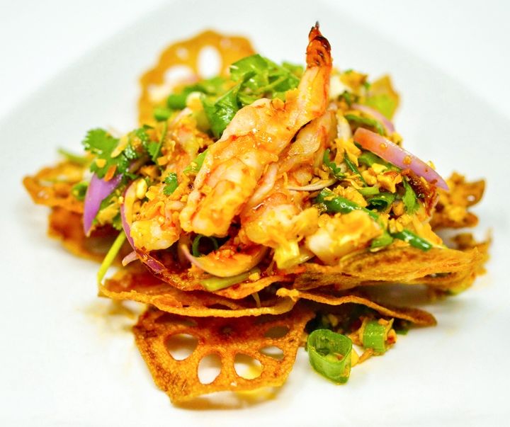 Crispy Lotus Root & Grilled Shrimp Salad (Baan Siam)
